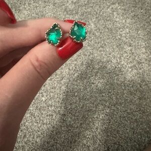 Kendra Scott Elegant Green Teardrop Earrings
